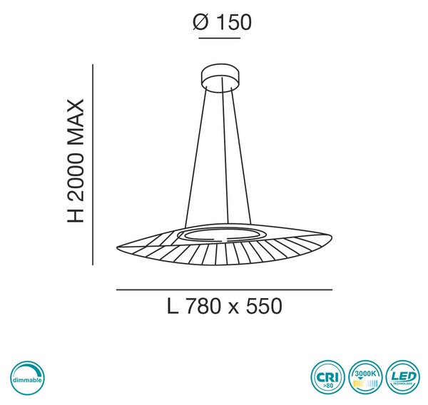 Φωτιστικό Κρεμαστό Fabas Luce Vela 3625-45-102 Λευκό