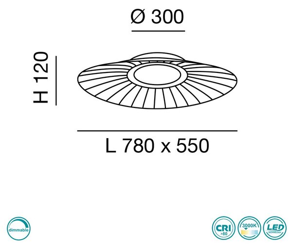 Φωτιστικό Οροφής Fabas Luce Vela 3625-65-102 Λευκό