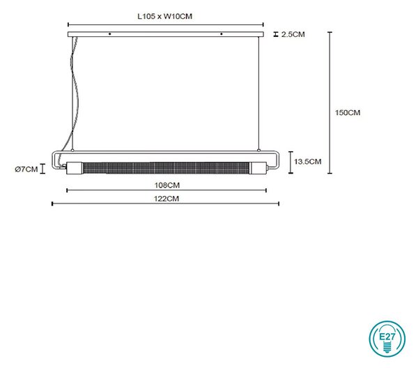 Φωτιστικό Κρεμαστό Ράγα Lucide Calixt 05433-02-30 Μαύρο