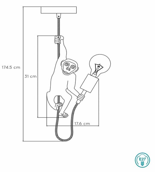 Φωτιστικό Κρεμαστό Lucide Chimp 10402-01-30