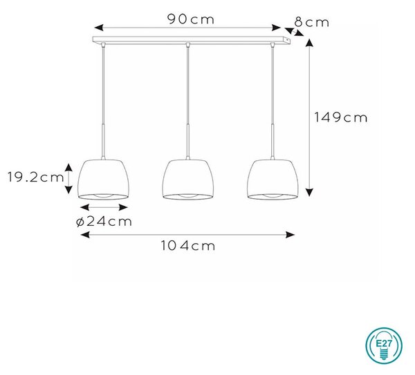 Φωτιστικό Κρεμαστό Ράγα Lucide Nolan 30488-03-30 Μαύρο Ματ