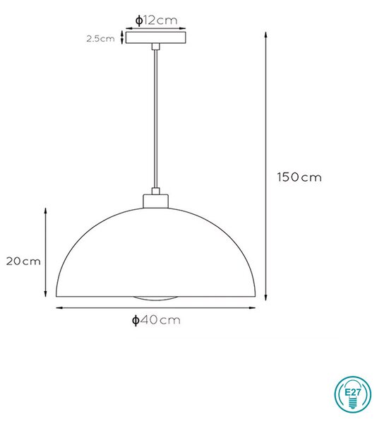 Φωτιστικό Κρεμαστό Lucide Siemon 45496-01-35 Πετρόλ