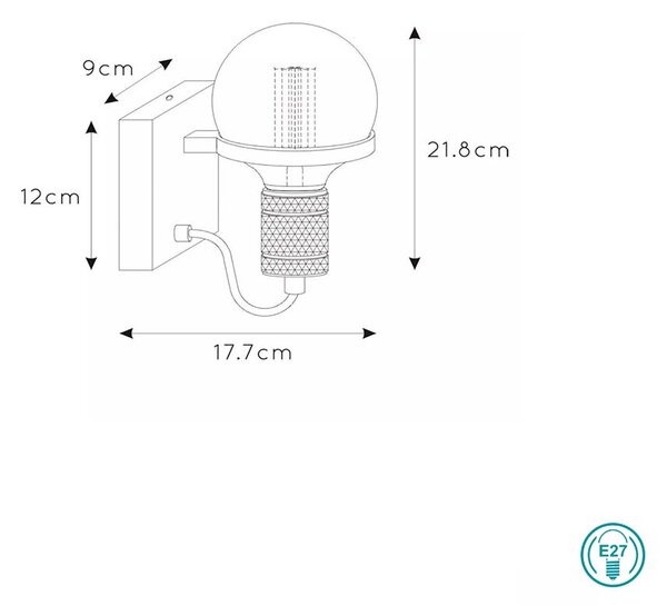 Απλίκα Lucide Ottelien 30271-01-30 Μαύρη