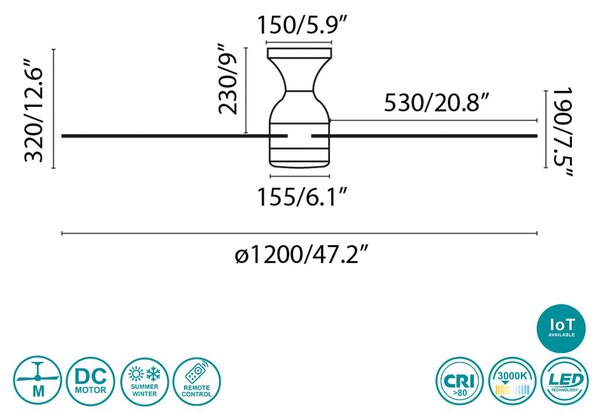 Ανεμιστήρας Οροφής Faro Fraser 33756WP Λευκός με Φως Smart