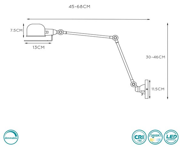 Απλίκα Lucide Honore 45252-11-97 Σκουριά