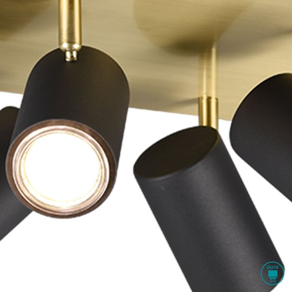 Φωτιστικό Οροφής Σποτ Retro Trio Lighting Marley 802430480 Μαύρο-Χρυσό