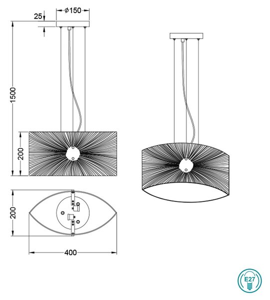 Κρεμαστό Φωτιστικό Trio Lighting Elisa 312200200