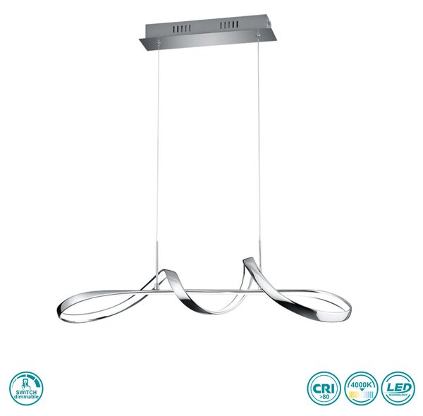 Φωτιστικό Κρεμαστό Ράγα RL Lighting Perugia R37091106 Χρώμιο (4000K)