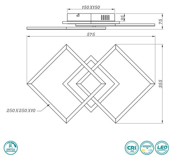 Φωτιστικό Οροφής RL Lighting Venida R62793406 Χρώμιο (4000Κ)