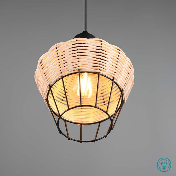 Φωτιστικό Κρεμαστό Vintage Industrial RL Lighting Borka R31261036 Φυσικό Rattan