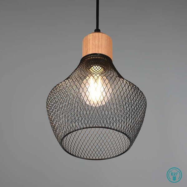 Φωτιστικό Κρεμαστό Vintage Industrial RL Lighting Valeria R31281032 Μαύρο Ματ