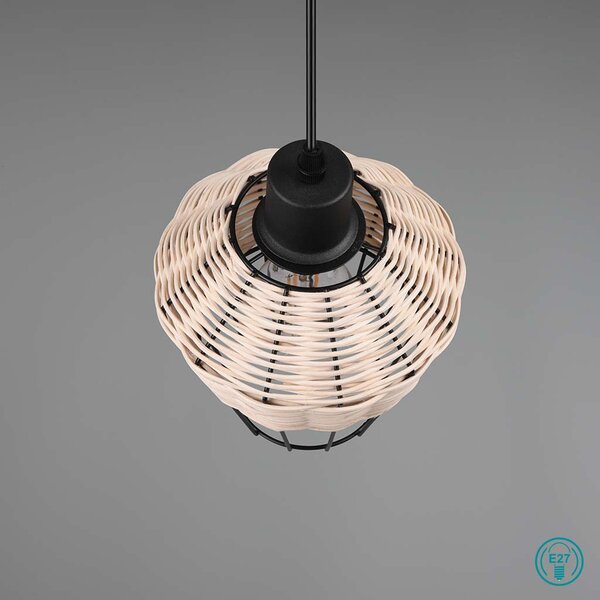 Φωτιστικό Κρεμαστό Vintage Industrial RL Lighting Borka R31261036 Φυσικό Rattan