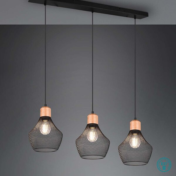 Φωτιστικό Ράγα Κρεμαστή Vintage Industrial RL Lighting Valeria R31283032 Μαύρο Ματ