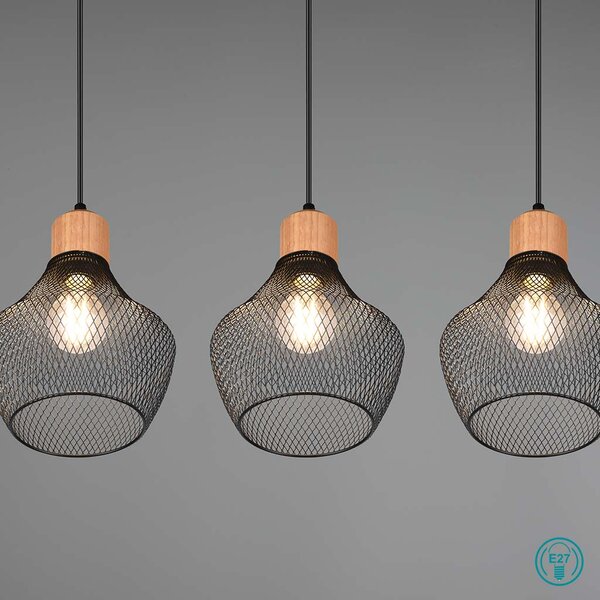 Φωτιστικό Ράγα Κρεμαστή Vintage Industrial RL Lighting Valeria R31283032 Μαύρο Ματ