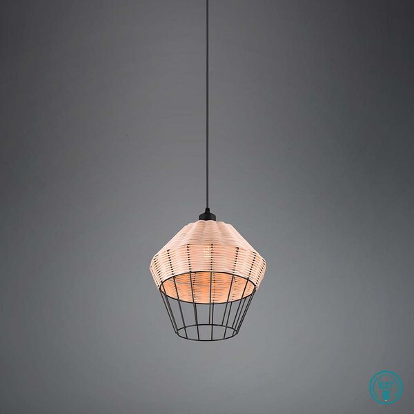 Φωτιστικό Κρεμαστό Vintage Industrial RL Lighting Borka R31261936 Φυσικό Rattan