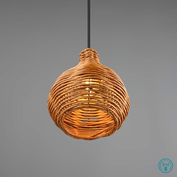 Φωτιστικό Κρεμαστό Vintage Industrial RL Lighting Sprout R31291036 Φυσικό Rattan