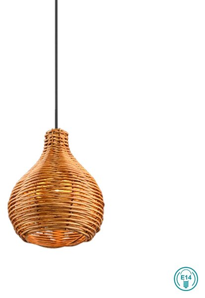 Φωτιστικό Κρεμαστό Vintage Industrial RL Lighting Sprout R31291036 Φυσικό Rattan