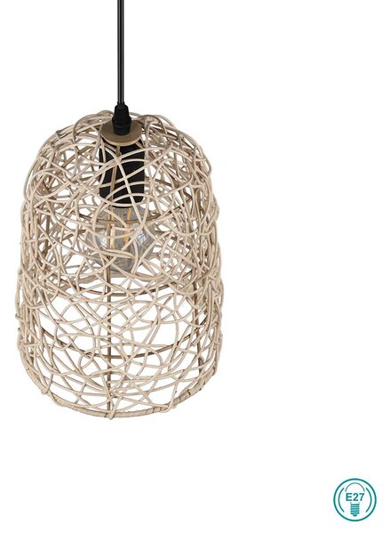 Φωτιστικό Κρεμαστό Vintage Industrial RL Lighting Lovis R31141036 Φυσικό Rattan