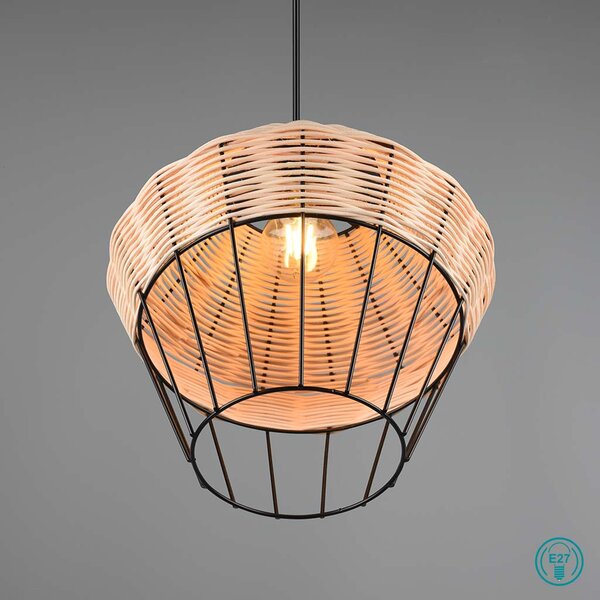 Φωτιστικό Κρεμαστό Vintage Industrial RL Lighting Borka R31261936 Φυσικό Rattan