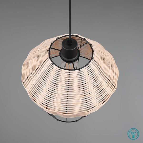 Φωτιστικό Κρεμαστό Vintage Industrial RL Lighting Borka R31261936 Φυσικό Rattan