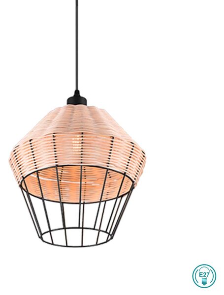 Φωτιστικό Κρεμαστό Vintage Industrial RL Lighting Borka R31261936 Φυσικό Rattan