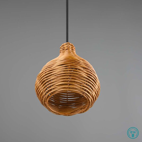 Φωτιστικό Κρεμαστό Vintage Industrial RL Lighting Sprout R31291036 Φυσικό Rattan