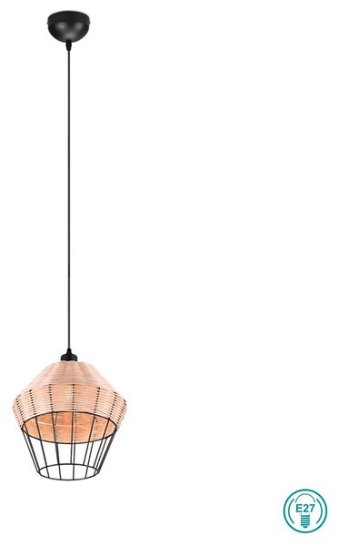 Φωτιστικό Κρεμαστό Vintage Industrial RL Lighting Borka R31261936 Φυσικό Rattan