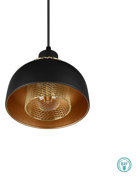 Φωτιστικό Κρεμαστό RL Lighting Punch R30811032 Μαύρο Ματ - Χρυσό