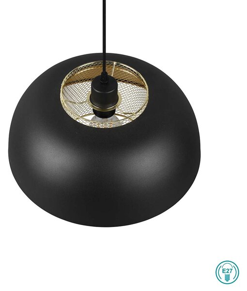 Φωτιστικό Κρεμαστό RL Lighting Punch R30811932 Μαύρο Ματ - Χρυσό