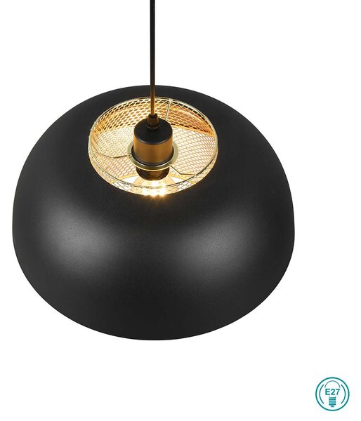 Φωτιστικό Κρεμαστό RL Lighting Punch R30811932 Μαύρο Ματ - Χρυσό