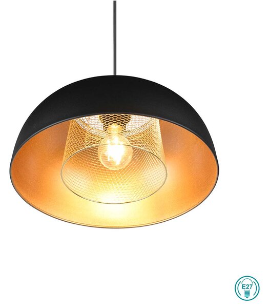 Φωτιστικό Κρεμαστό RL Lighting Punch R30811932 Μαύρο Ματ - Χρυσό