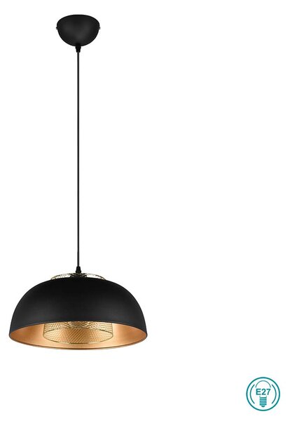 Φωτιστικό Κρεμαστό RL Lighting Punch R30811932 Μαύρο Ματ - Χρυσό