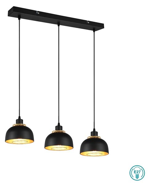 Φωτιστικό Κρεμαστό RL Lighting Punch R30813032 Μαύρο Ματ - Χρυσό