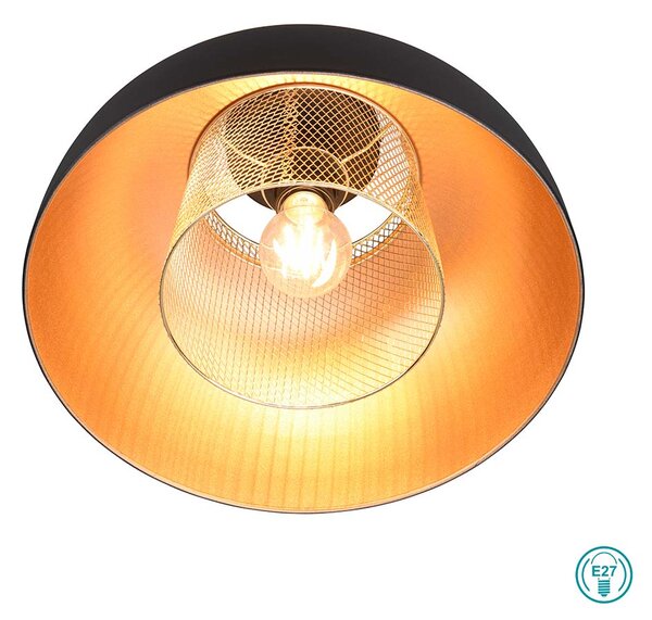 Φωτιστικό Οροφής RL Lighting Punch R60811032 Μαύρο Ματ - Χρυσό