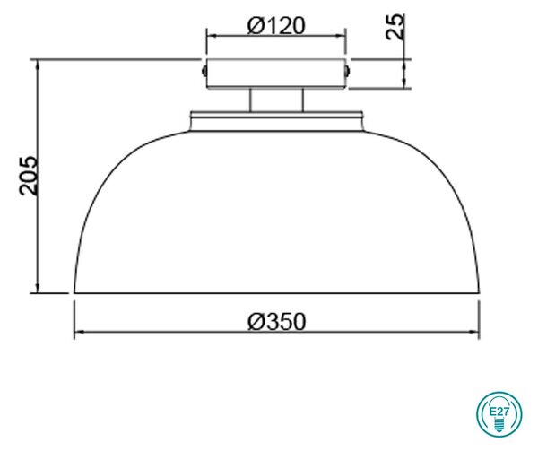 Φωτιστικό Οροφής RL Lighting Punch R60811032 Μαύρο Ματ - Χρυσό