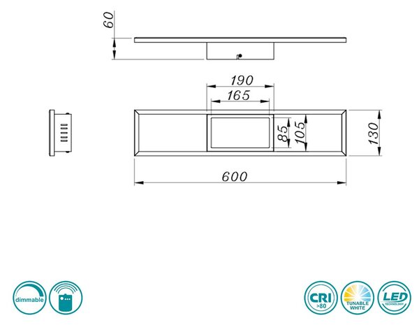 Φωτιστικό Οροφής RL Lighting Rigido R67172132 Μαύρο Ματ