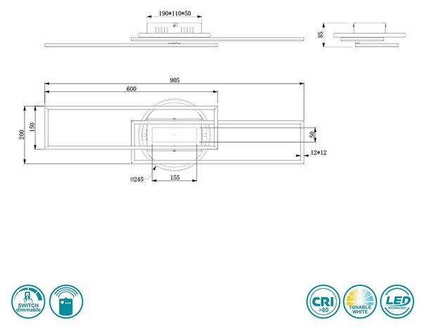 Φωτιστικό Οροφής RL Lighting Twister R67183131 Λευκό Ματ