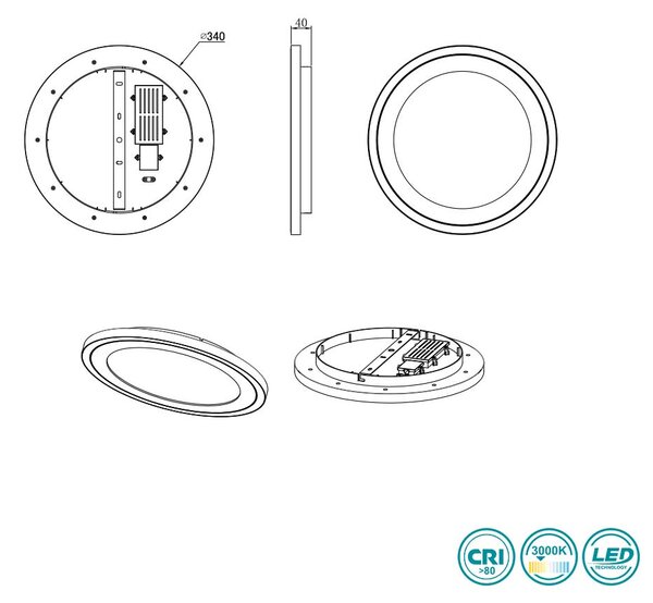 Φωτιστικό Οροφής RL Lighting Carus R67223332 Μαύρο Ματ