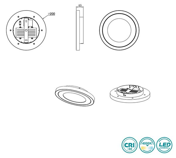 Φωτιστικό Οροφής RL Lighting Carus R67222031 Λευκό Ματ