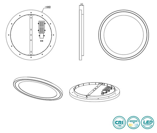 Φωτιστικό Οροφής RL Lighting Carus R67224331 Λευκό Ματ