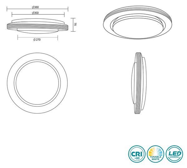 Φωτιστικό Οροφής RL Lighting Atria R67041032 Μαύρο Ματ