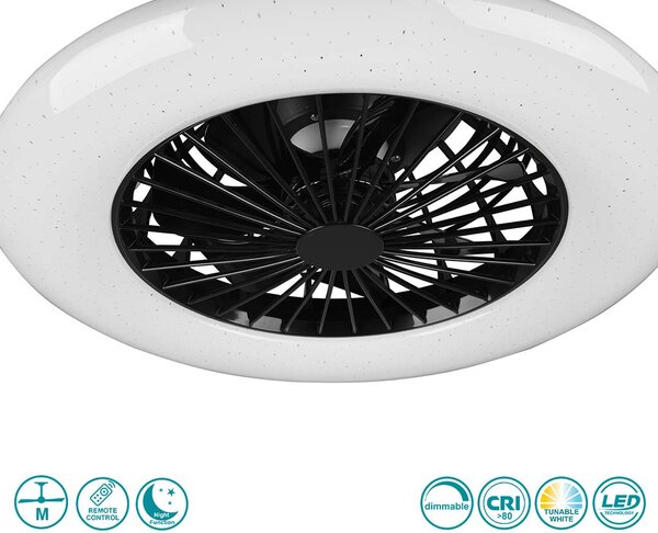 Ανεμιστήρας Οροφής RL Lighting Stralsund R62522132 Μαύρο Ματ με Φως