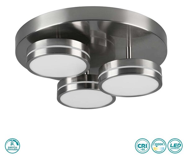 Φωτιστικό Οροφής Trio Lighting Franklin 626510307 Νίκελ Ματ