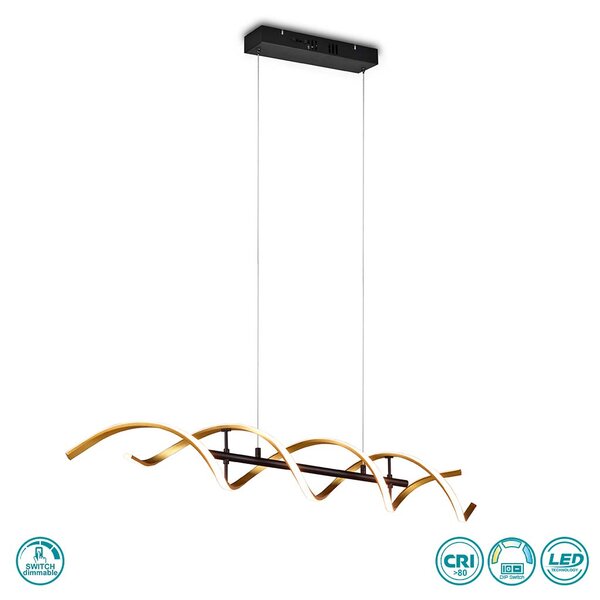 Φωτιστικό Κρεμαστό Trio Lighting SEQUENCE 341810208 Χρυσό Χρώμα (Gold Coloured) 2300+3000+4000K