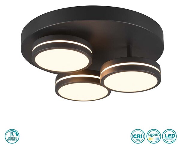 Φωτιστικό Οροφής Trio Lighting Franklin 626510342 Ανθρακί