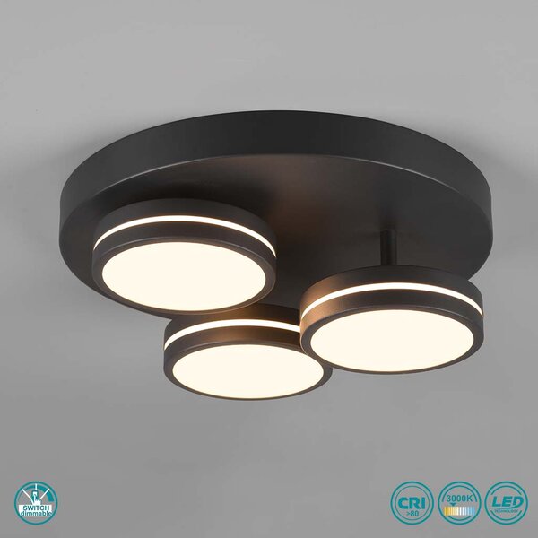 Φωτιστικό Οροφής Trio Lighting Franklin 626510342 Ανθρακί