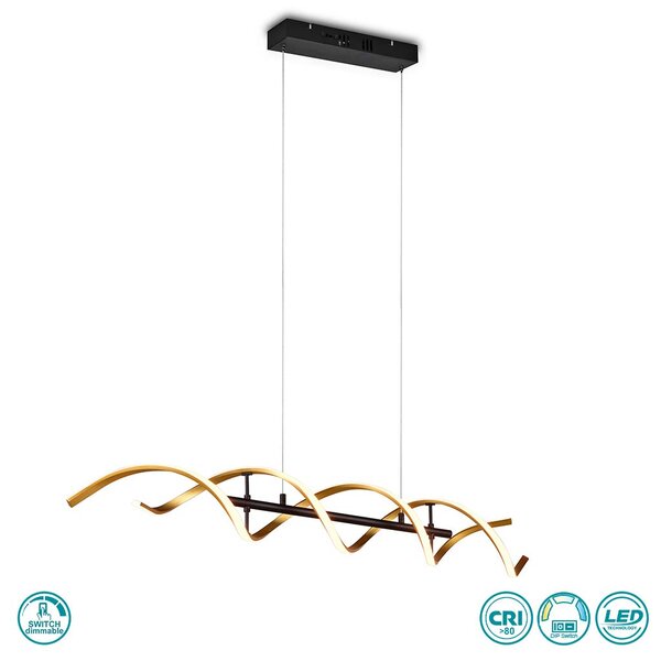 Φωτιστικό Κρεμαστό Trio Lighting SEQUENCE 341810208 Χρυσό Χρώμα (Gold Coloured) 2300+3000+4000K