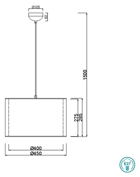 Φωτιστικό Κρεμαστό Trio Lighting Burton 311400132 Μαύρο - Λευκό