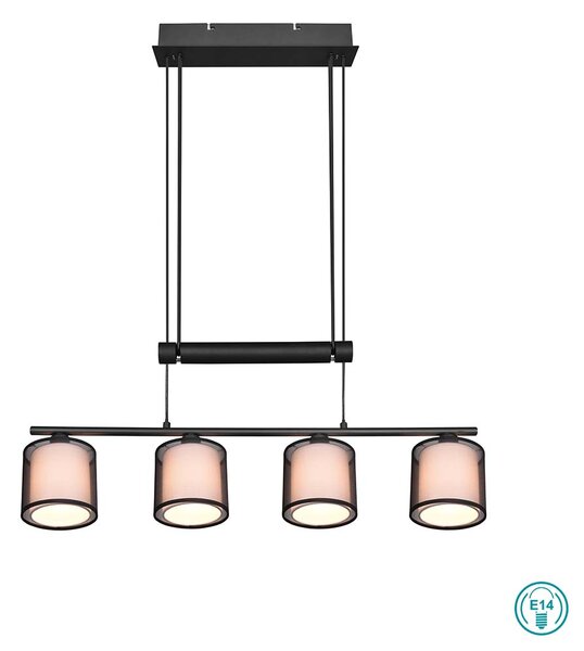 Φωτιστικό Κρεμαστό Trio Lighting Burton 311400432 Μαύρο - Λευκό