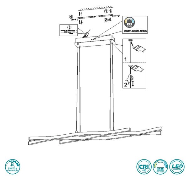 Φωτιστικό Κρεμαστό Trio Lighting Blaze 341210308 Χρυσό Ματ-Μαύρο Ματ